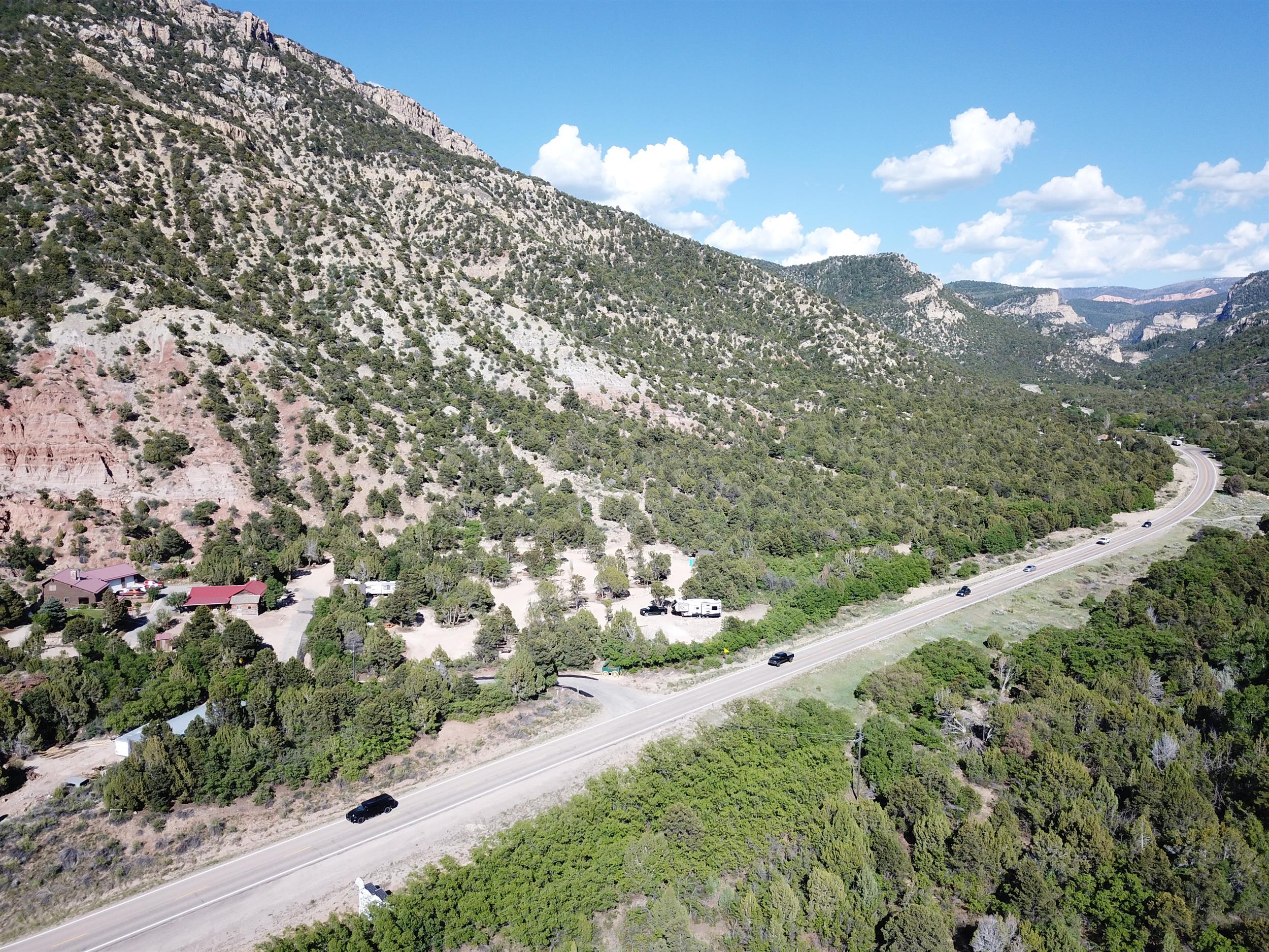 Air photo looking up canyon